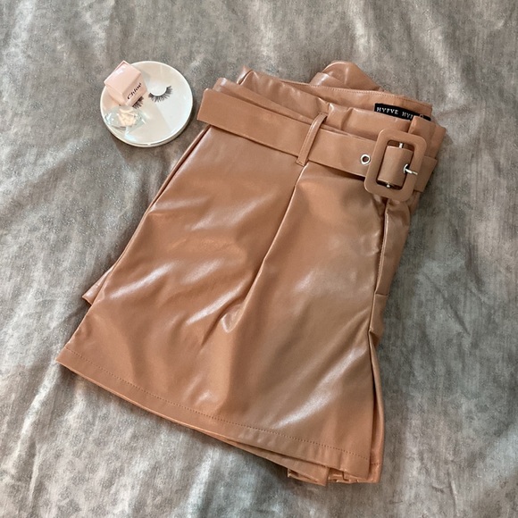 NWT Belted Pleather Shorts - Picture 2 of 8